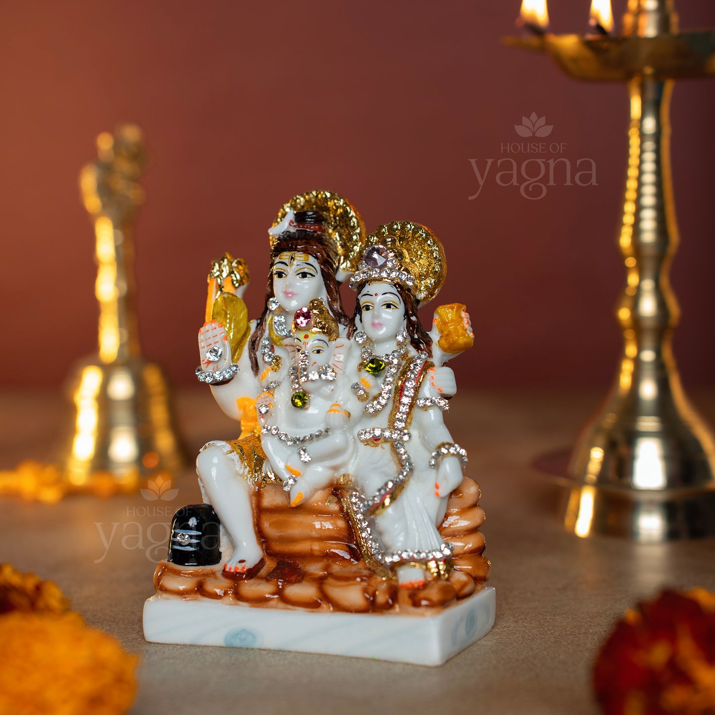 Shiva Parvati Ganesha Kartikeya Idol – Auspicious Gift Set