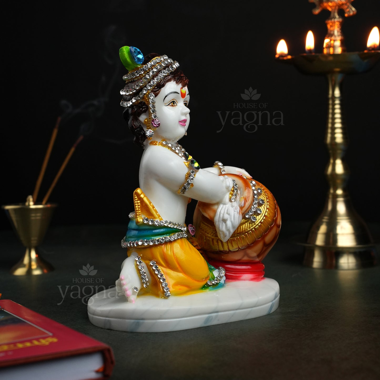 Bal Gopal Idol for Home Temple – White Marble Dust