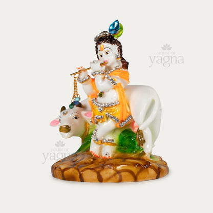 Lord Krishna with Cow – Statue for Calm & Connection
