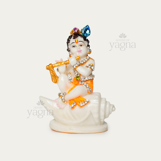 Marble Finish Shankh Gopal Idol – Auspicious Gift Option