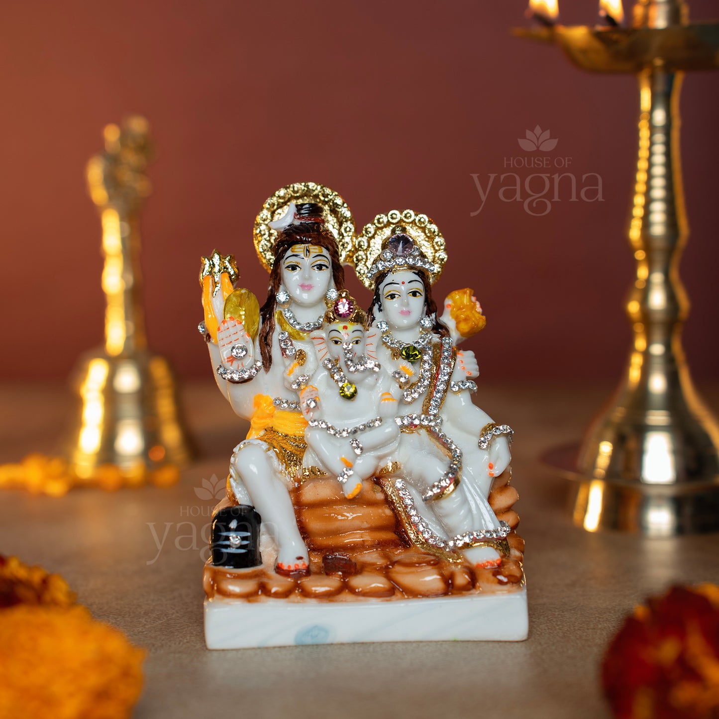 Shiva Parvati Ganesha Kartikeya Idol – Auspicious Gift Set