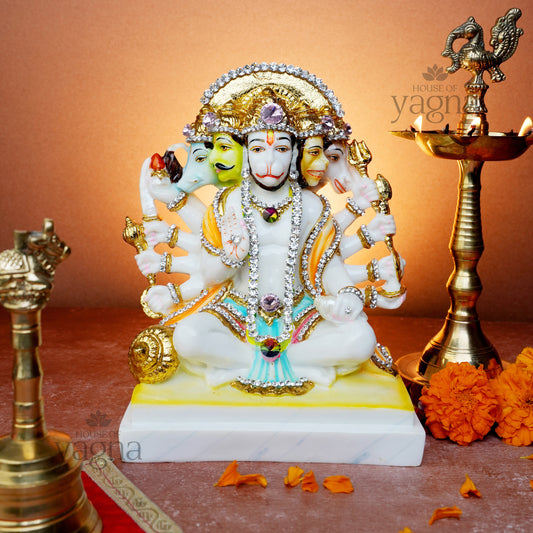 Panchmukhi Hanuman Murti in Marble Dust