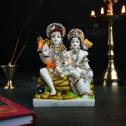 Shiv Family Idol for Festival Decor – Navratri & Maha Shivratri Special