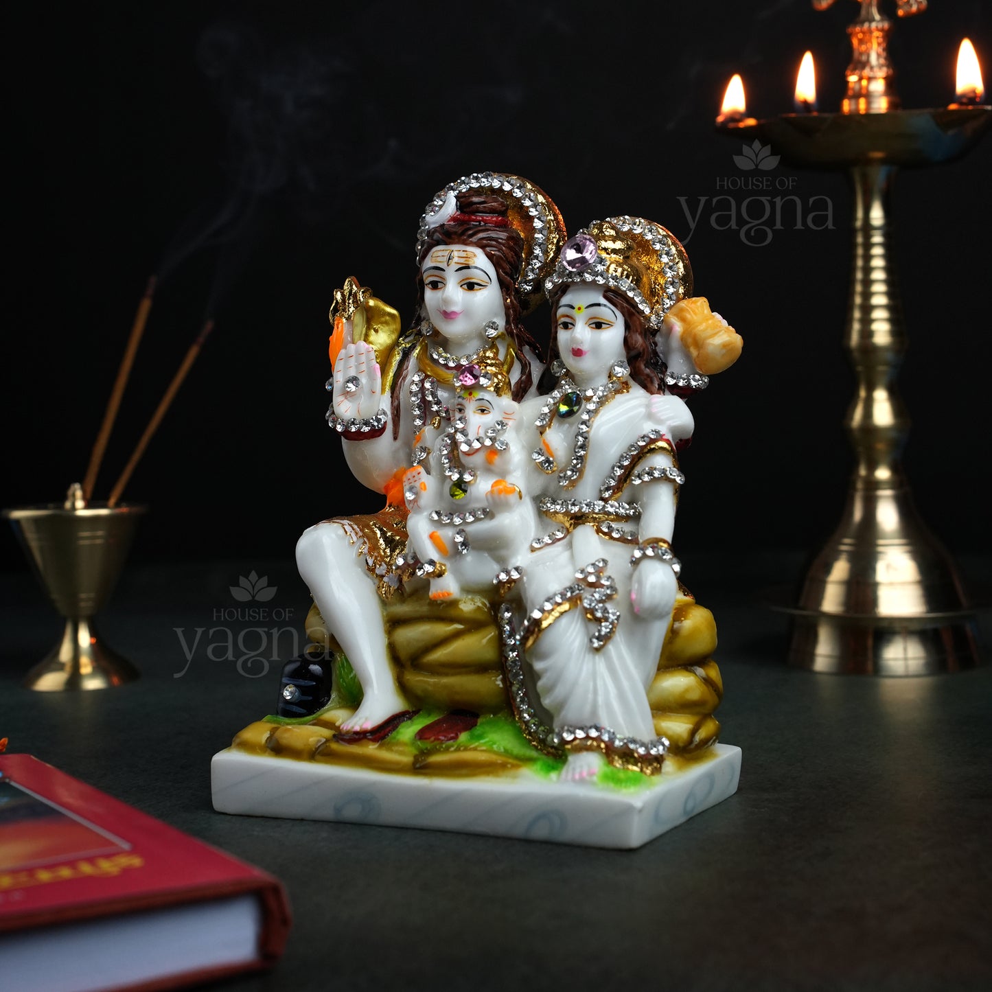 Shiv Family Idol for Festival Decor – Navratri & Maha Shivratri Special