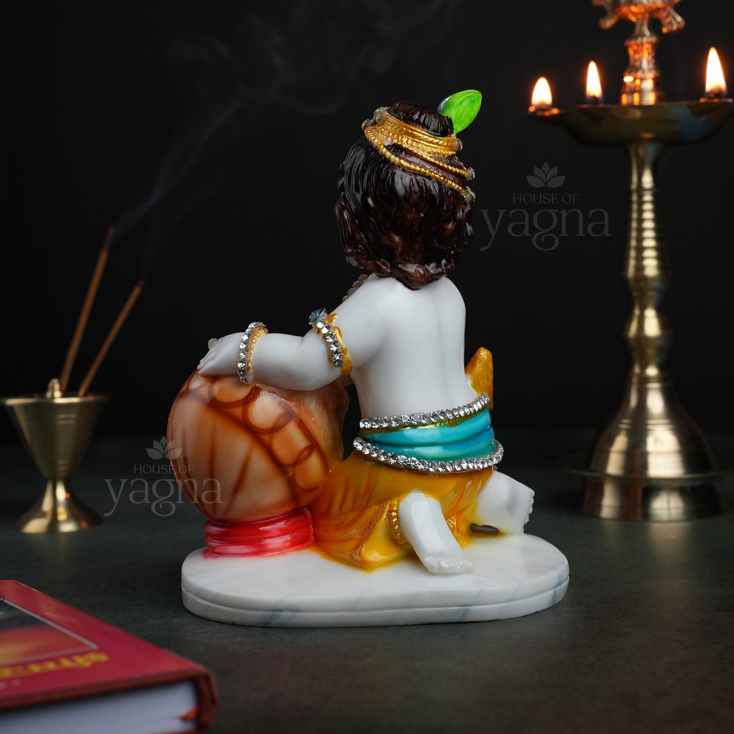 Bal Gopal Idol for Home Temple – White Marble Dust