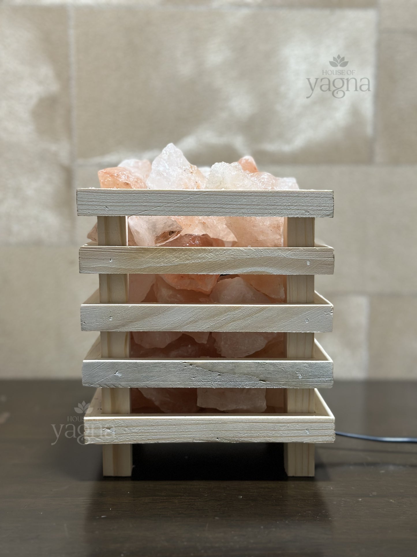 Natural Rock Salt Basket Lamp