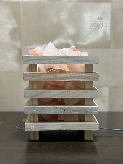 Natural Rock Salt Basket Lamp