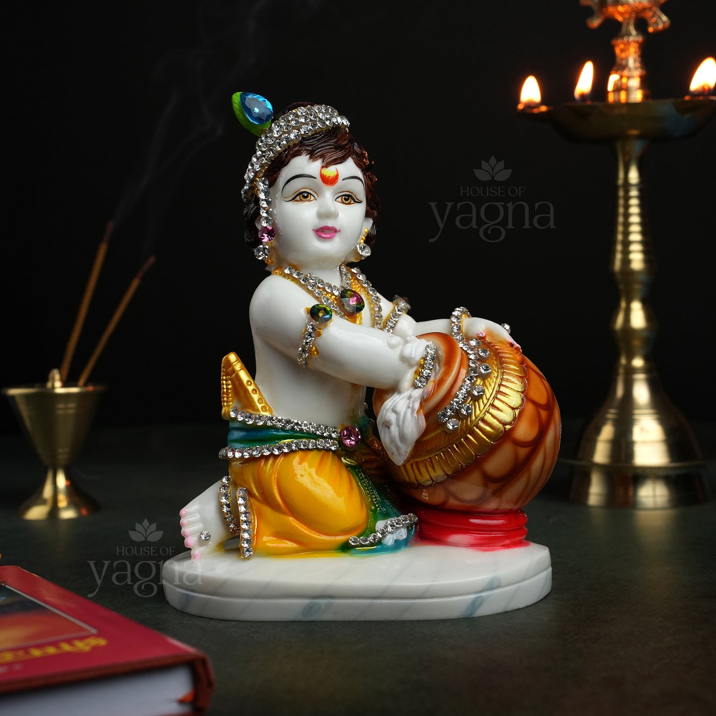 Bal Gopal Idol for Home Temple – White Marble Dust
