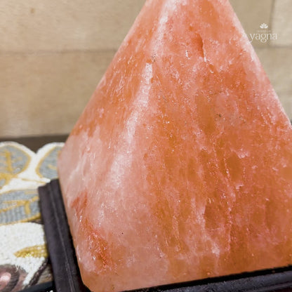 Natural Rock Salt Pyramid Shaped Lamp