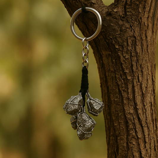Pyrite Grape Keychain